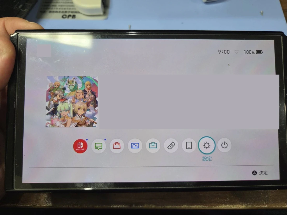 バッテリー交換後に起動したNintendo Switch 有機ELモデル
