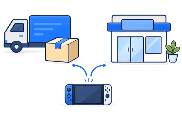 修理品を発送または持ち込みで受付するイメージ