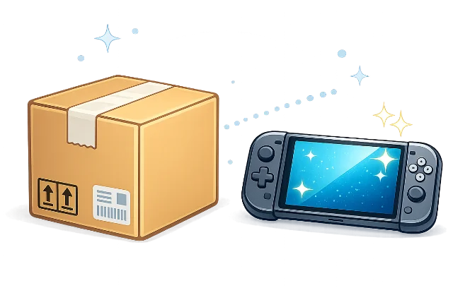 修理完了後にゲーム機を返送するイメージ